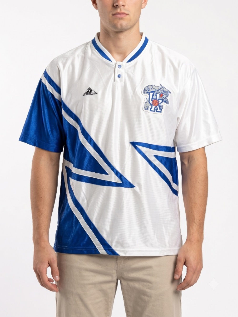 Vintage Apex One Kentucky Wildcats Jersey Large 90s NCAA Made USA 100% Nylon